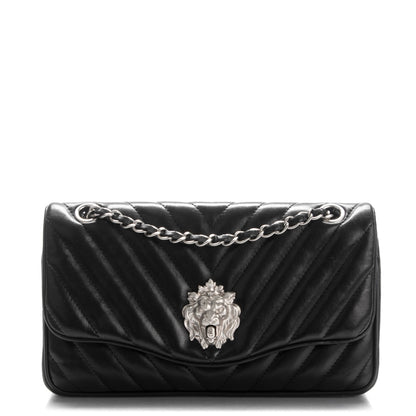 Chanel Lambskin Chevron Medium Leo Lion Flap Black 1 of 8
