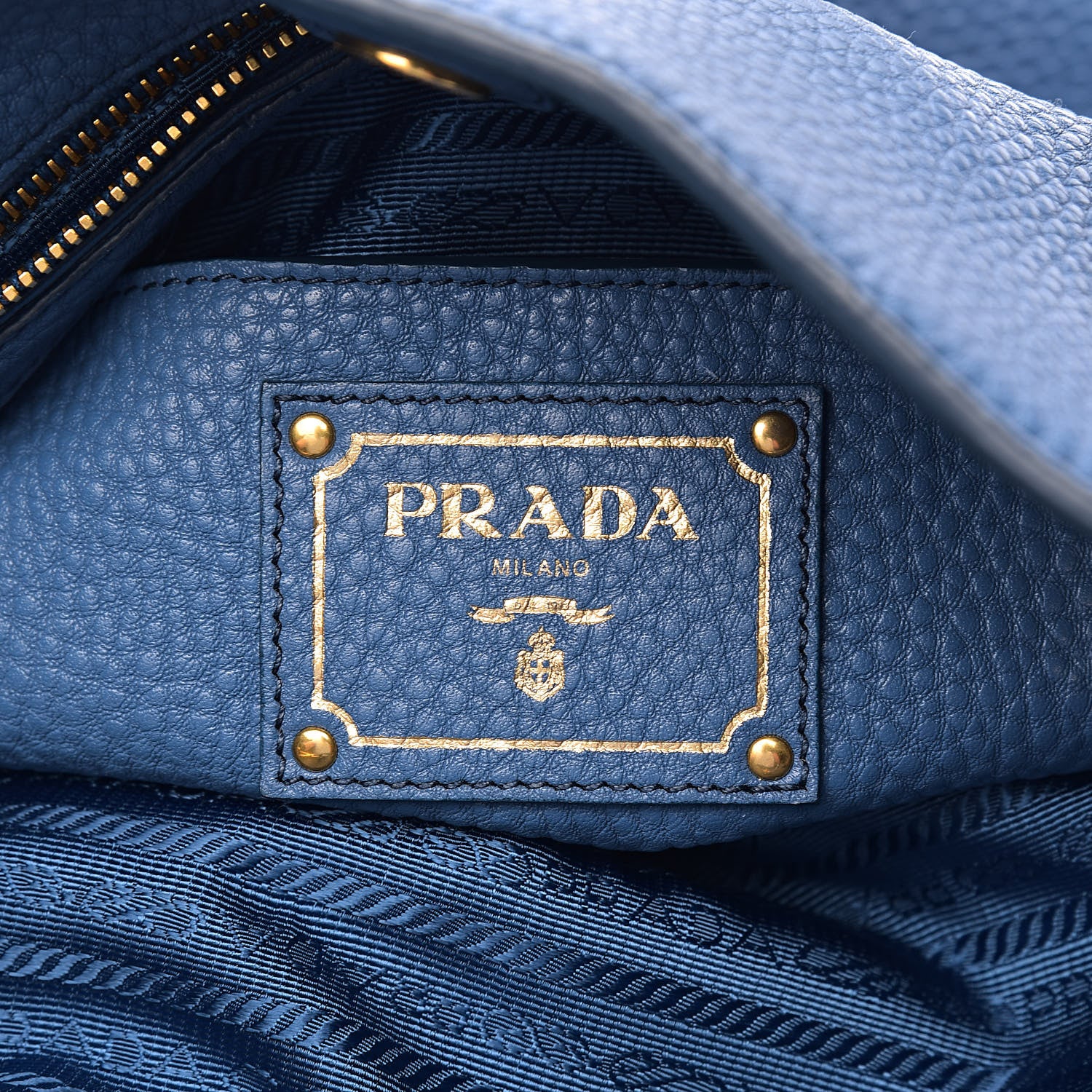 Prada Vitello Daino Side Pocket Tote Cobalto 6 of 18