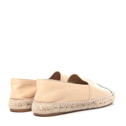 Chanel Lambskin CC Espadrilles 38 Beige Black 4 of 11