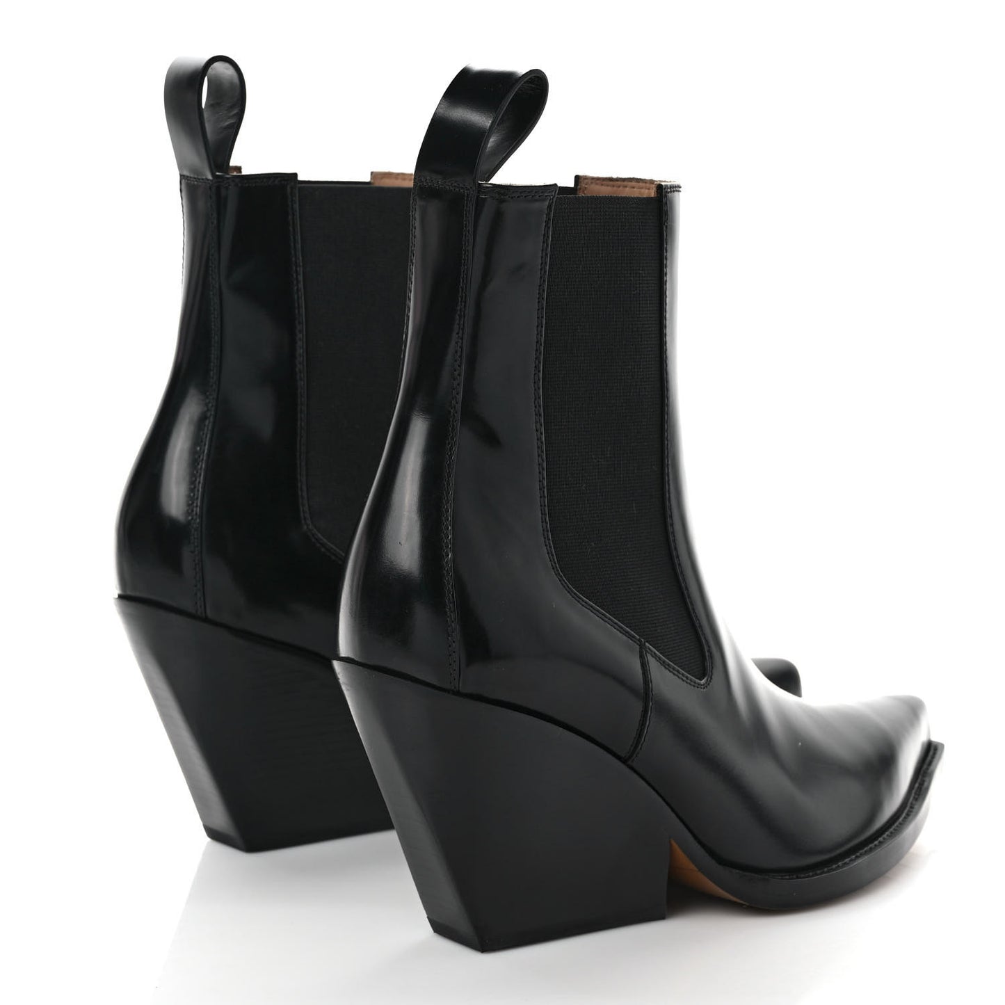 Calfskin Lean Boots 40 Black