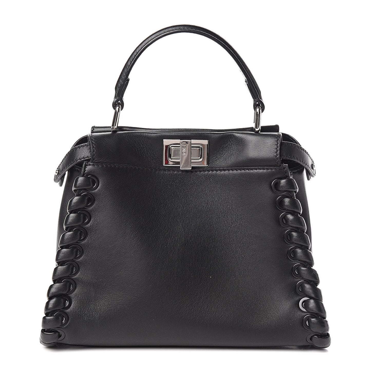 Nappa Lace Up Mini Peekaboo Iconic Satchel Black