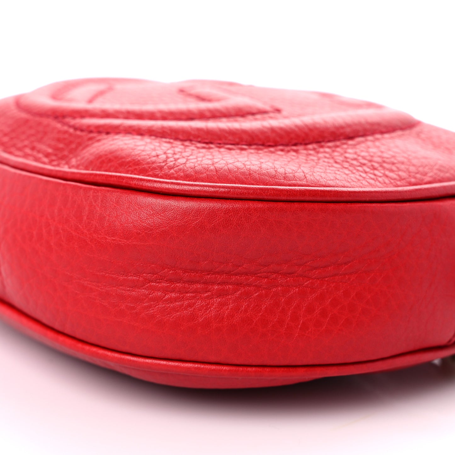 Pebbled Calfskin Mini Soho Chain Bag Tabasco Red