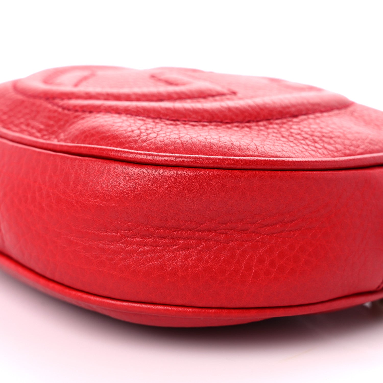 Gucci Pebbled Calfskin Mini Soho Chain Bag Tabasco Red 11 of 12