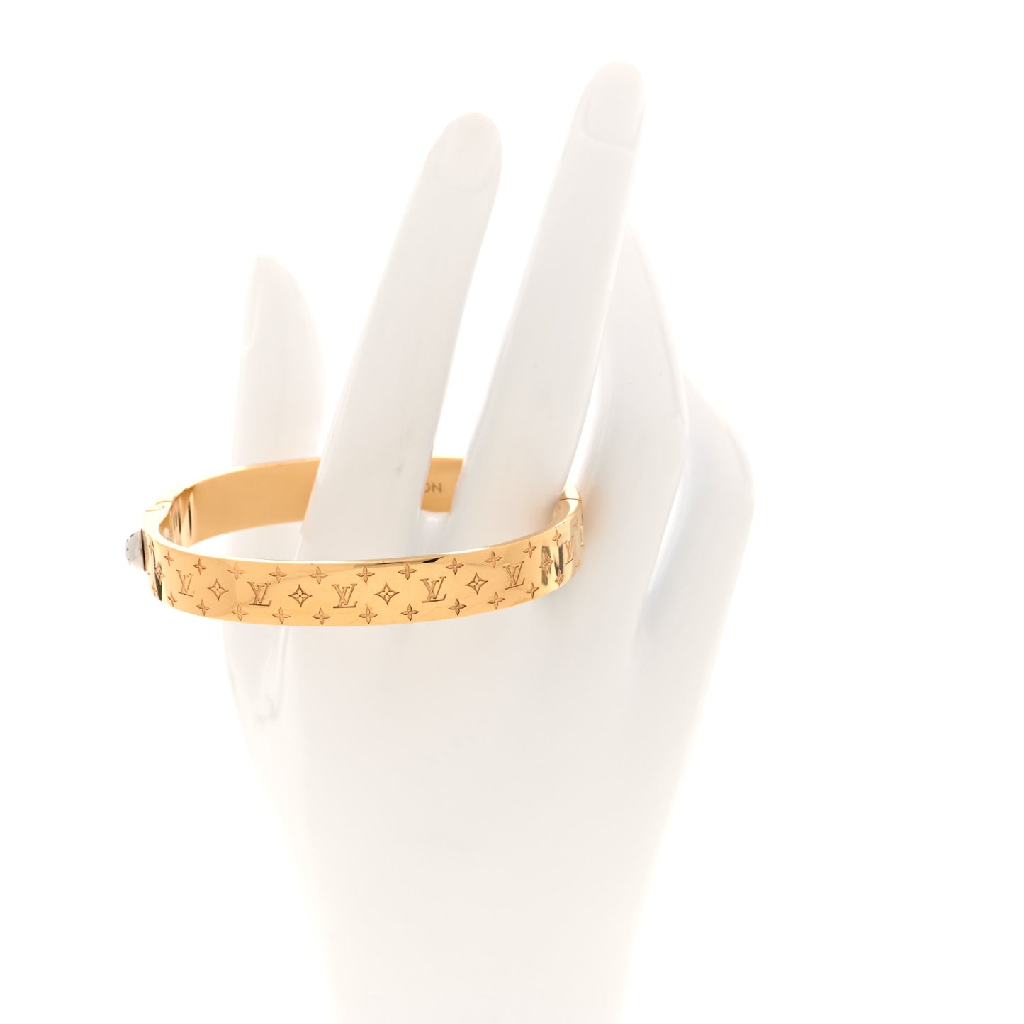 Brass Monogram Nanogram Cuff M  Gold