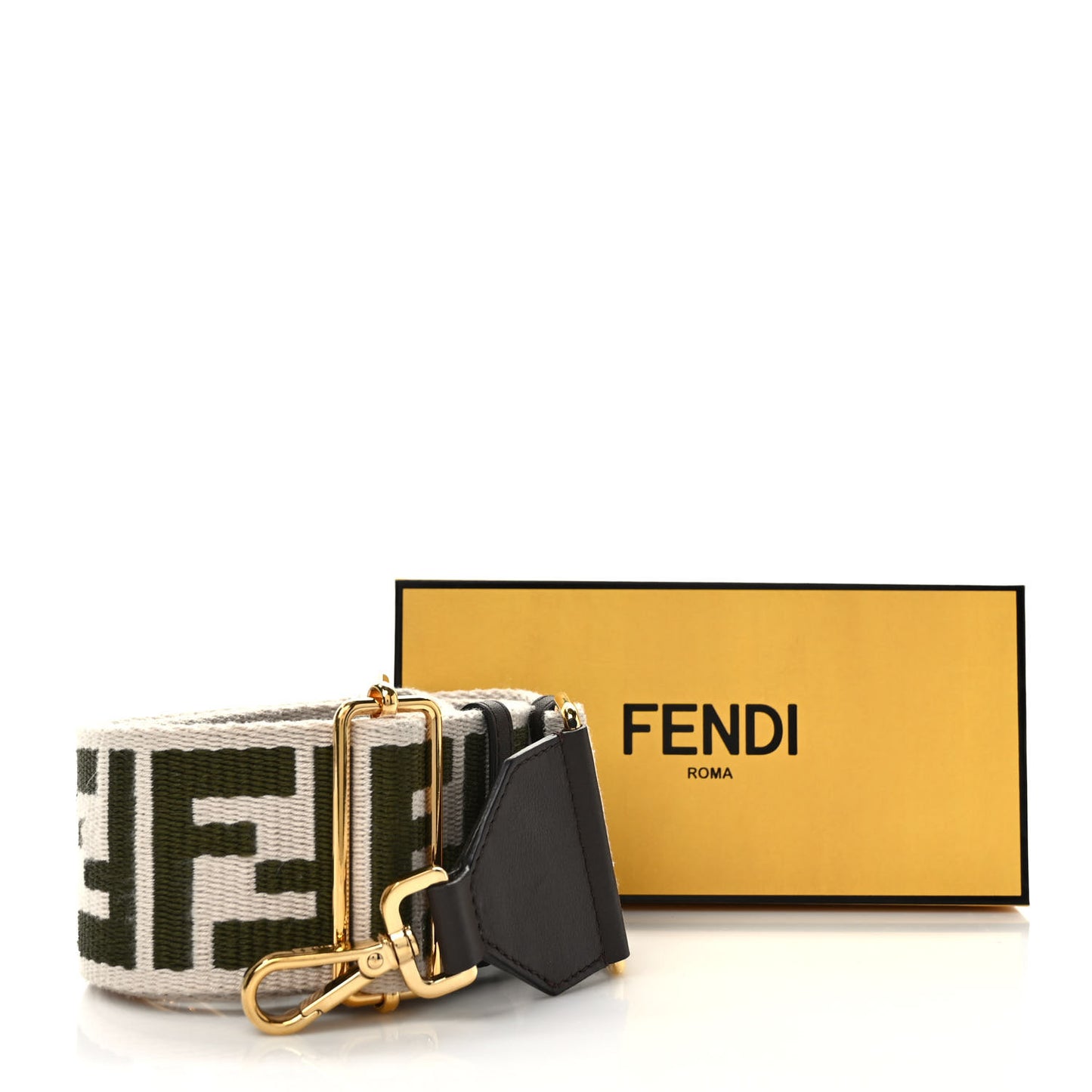 Ribbon Vitello Seta FF 1974 Adjustable Strap You Nube Military Chocolate