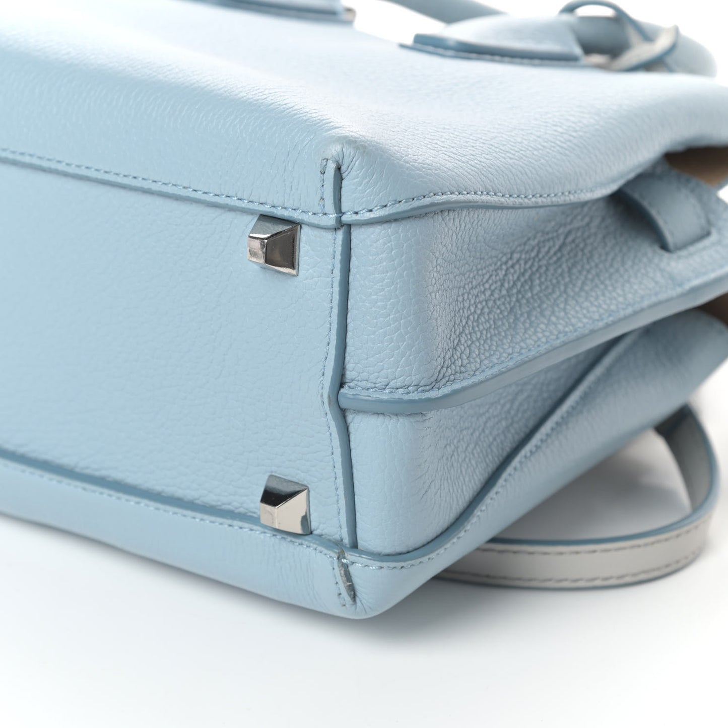 Grained Calfskin Mini Milla Tote Sky Blue