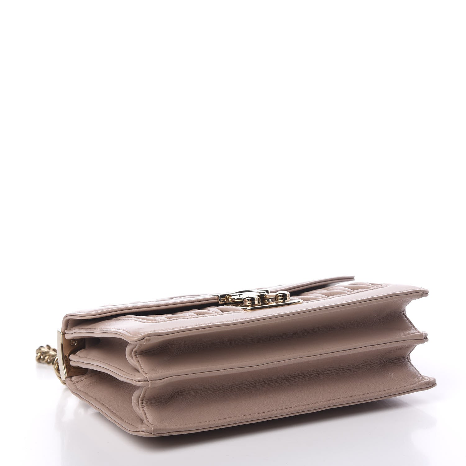 Miu Miu Lambskin Confidential Matelasse Chain Shoulder Bag Cipria 3 of 15