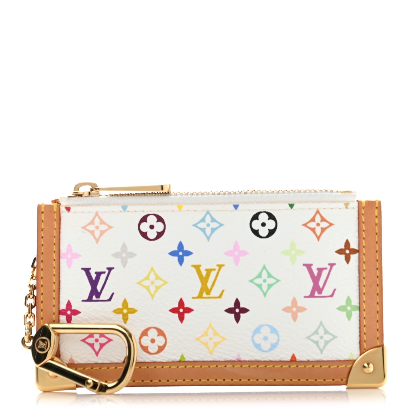 Monogram Multicolor Key Pouch White