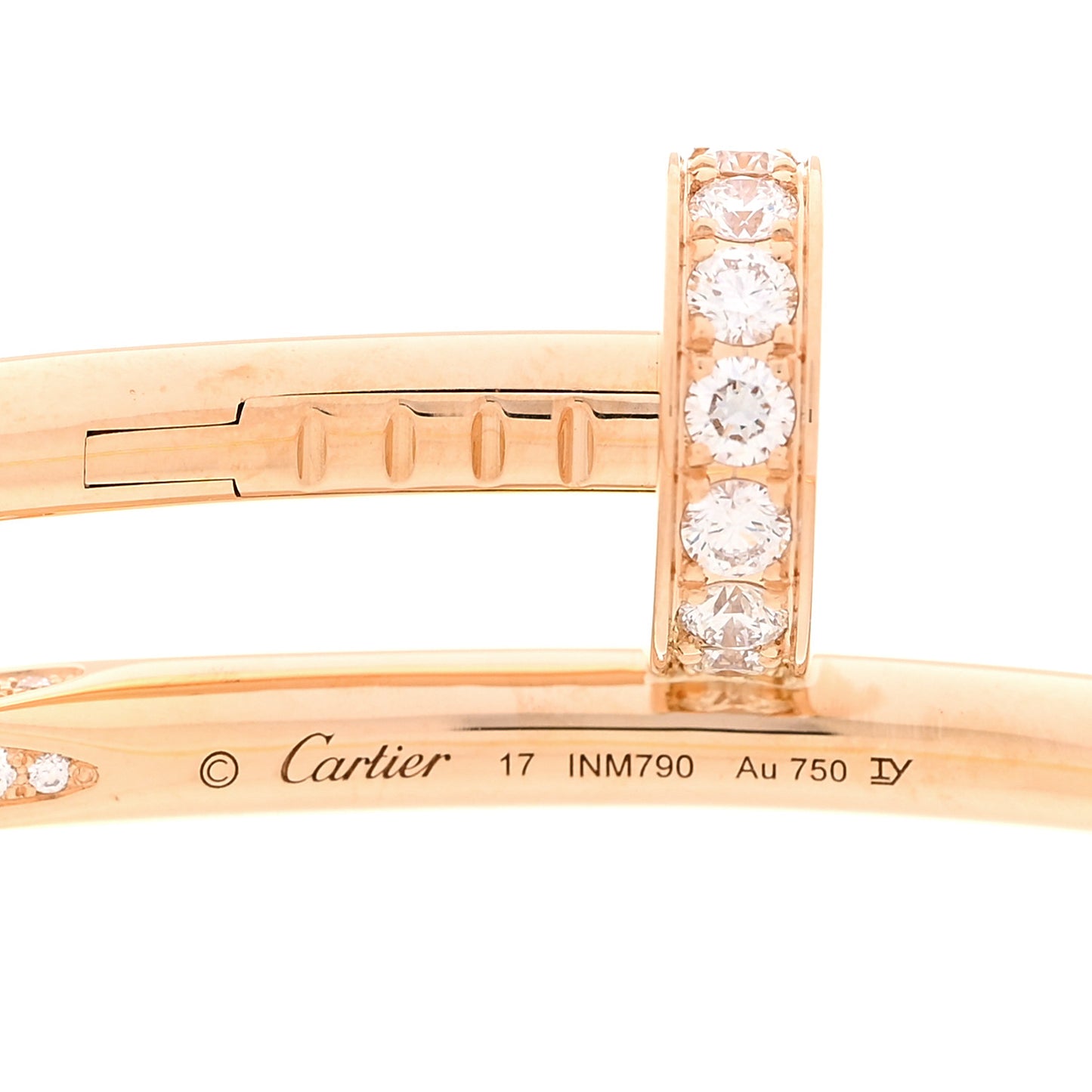 18K Pink Gold Diamond Juste Un Clou Bracelet 17