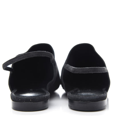 Hermes Suede Slingback Mules 35 Black 7 of 9