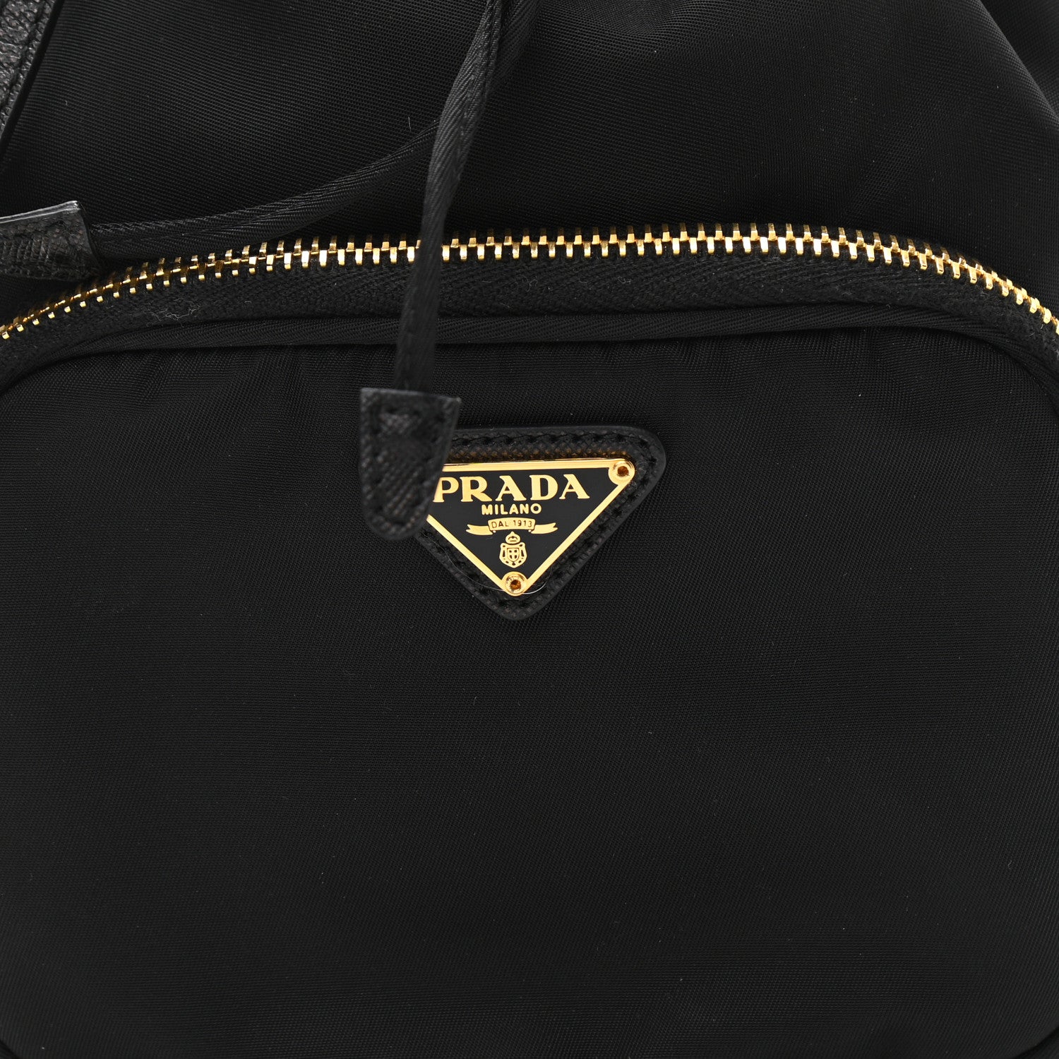 Prada Saffiano Tessuto Nylon Mini Bucket Crossbody Bag Black 8 of 12