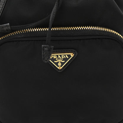Prada Saffiano Tessuto Nylon Mini Bucket Crossbody Bag Black 8 of 12