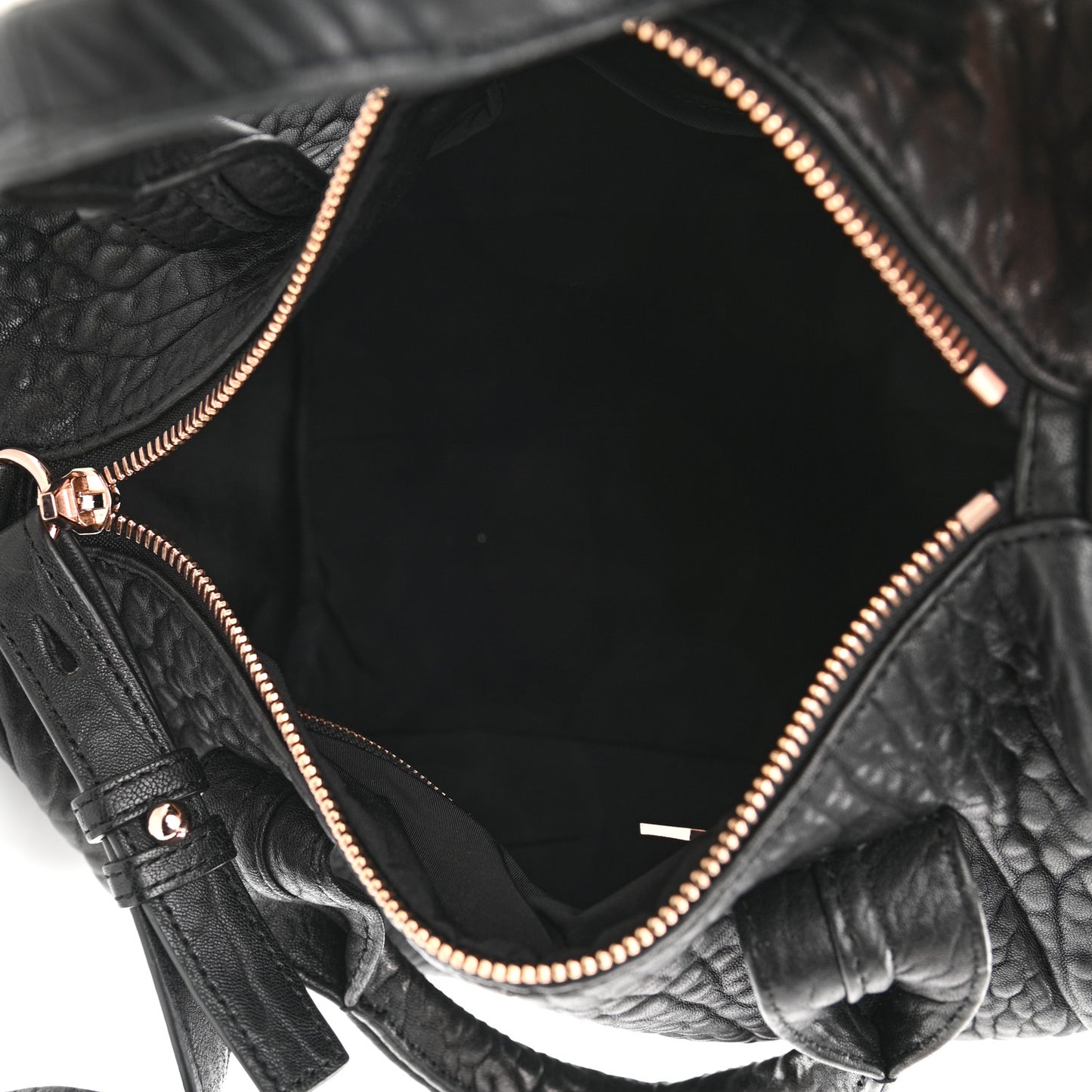 Pebbled Lambskin Rocco Black Rose Gold Hardware