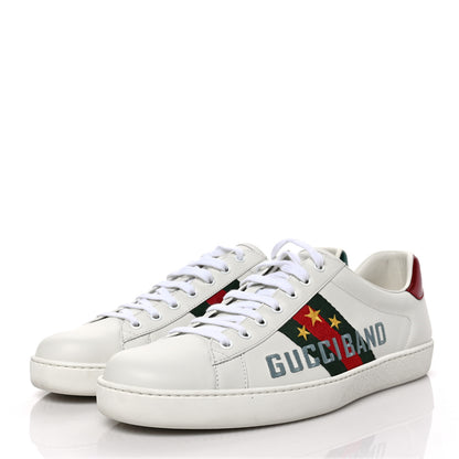 Gucci Calfskin Web Mens Gucci Band Ace Sneakers 11 White 3 of 9