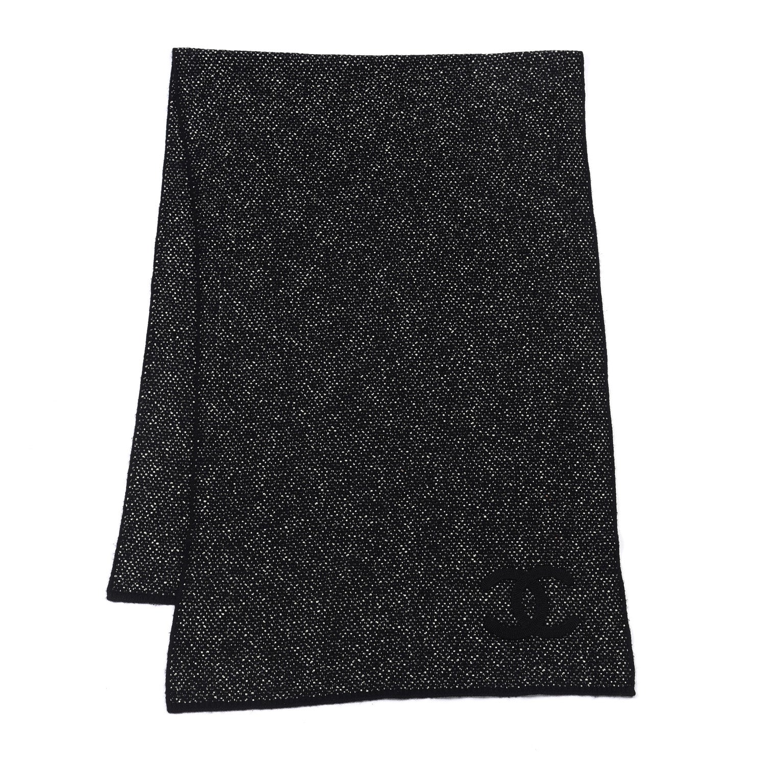Chanel Cotton Cashmere CC Scarf Black 2 of 4
