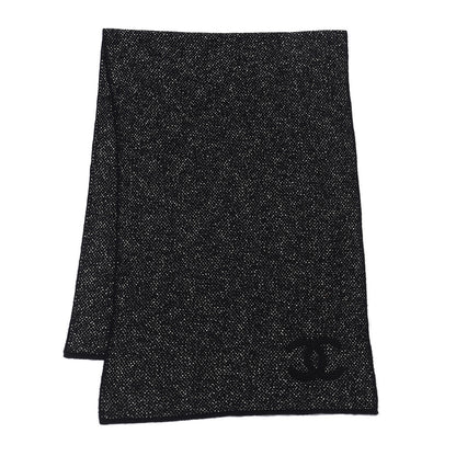 Chanel Cotton Cashmere CC Scarf Black 2 of 4