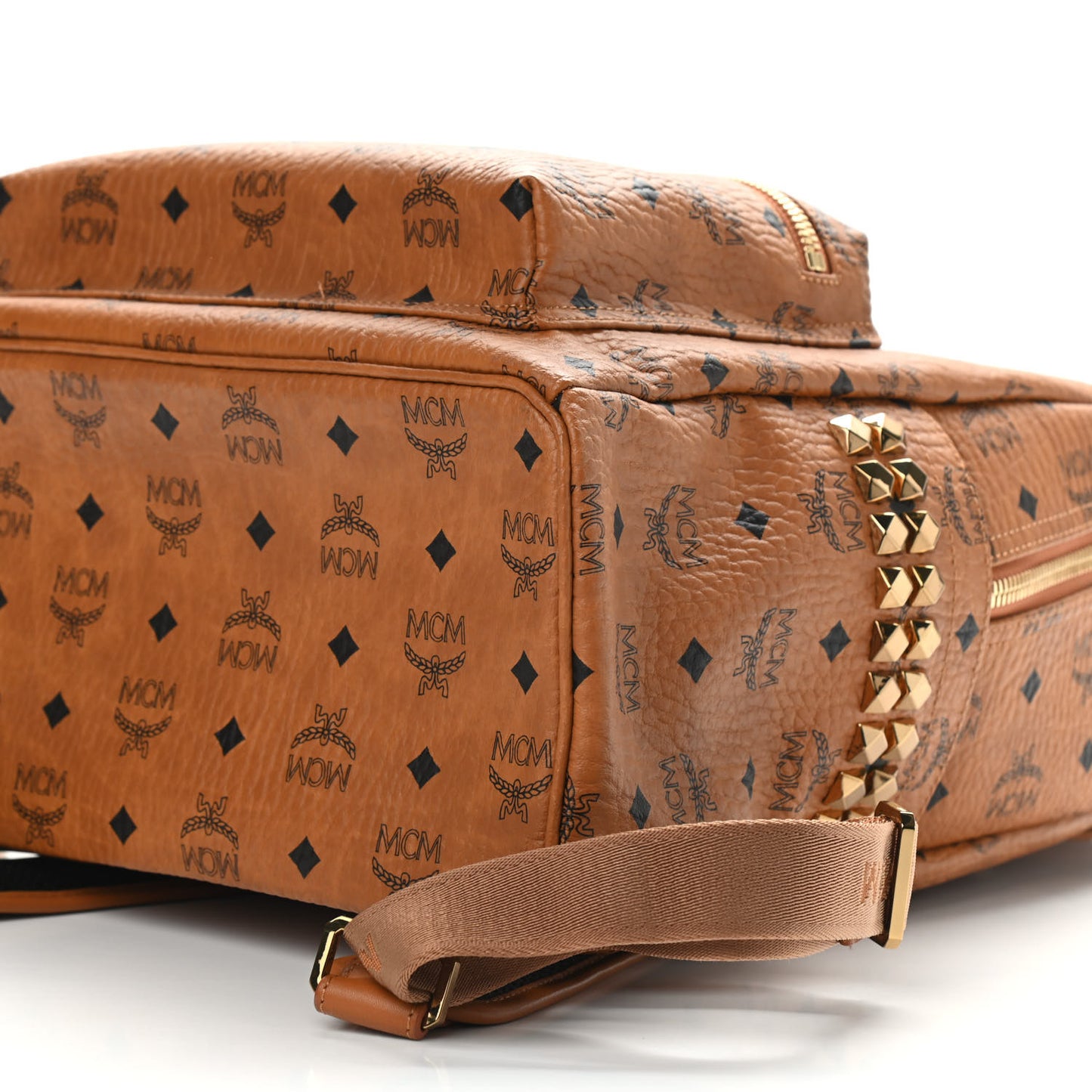 Visetos Medium Side Studs Stark Backpack Cognac