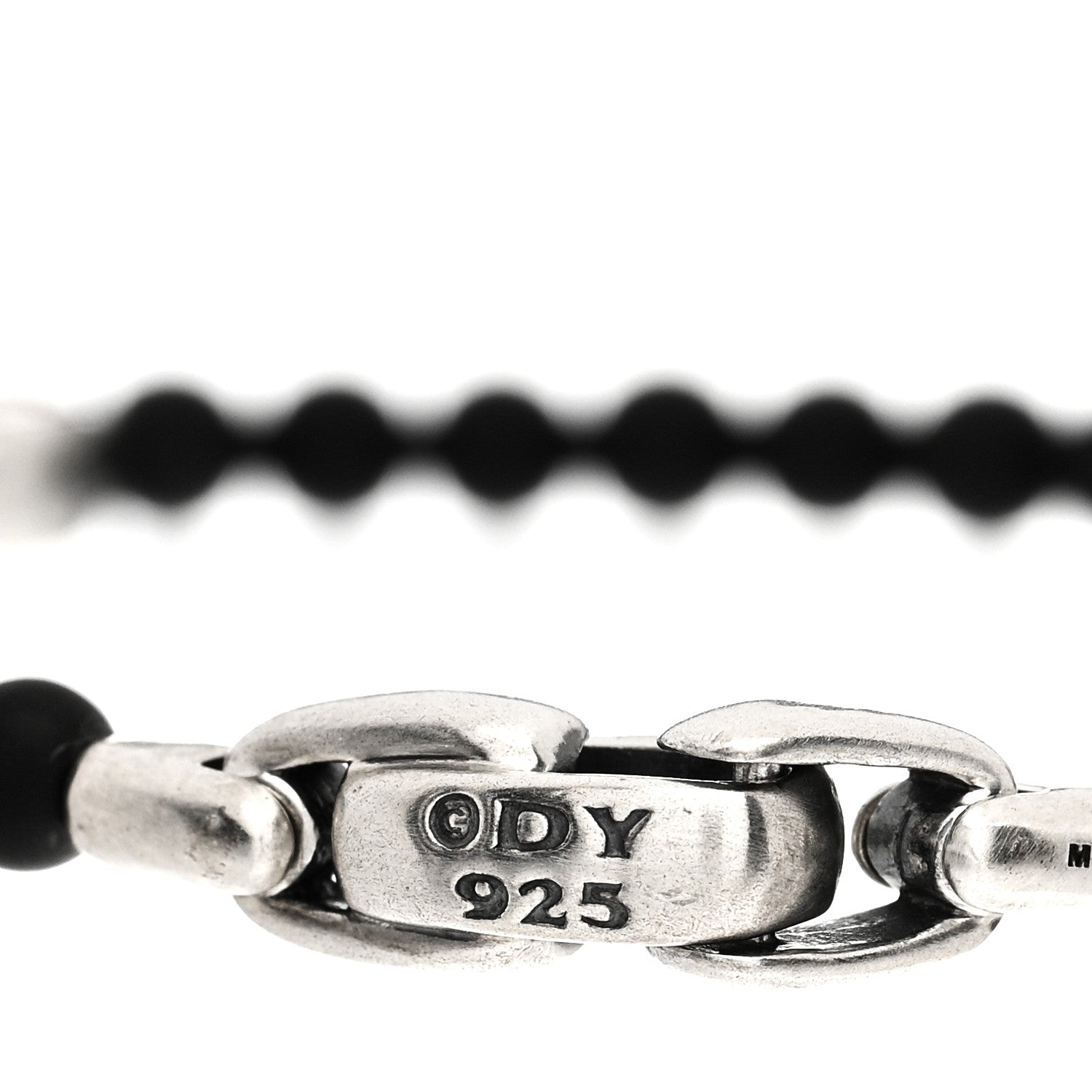 David Yurman Sterling Silver Black Onyx Spiritual Beads Anchor Bracelet 3 of 3