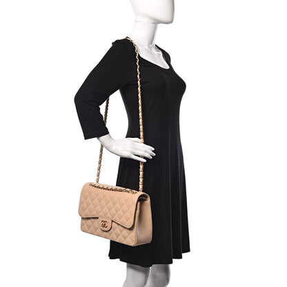 Chanel Caviar Quilted Jumbo Double Flap Beige Clair 2 of 9