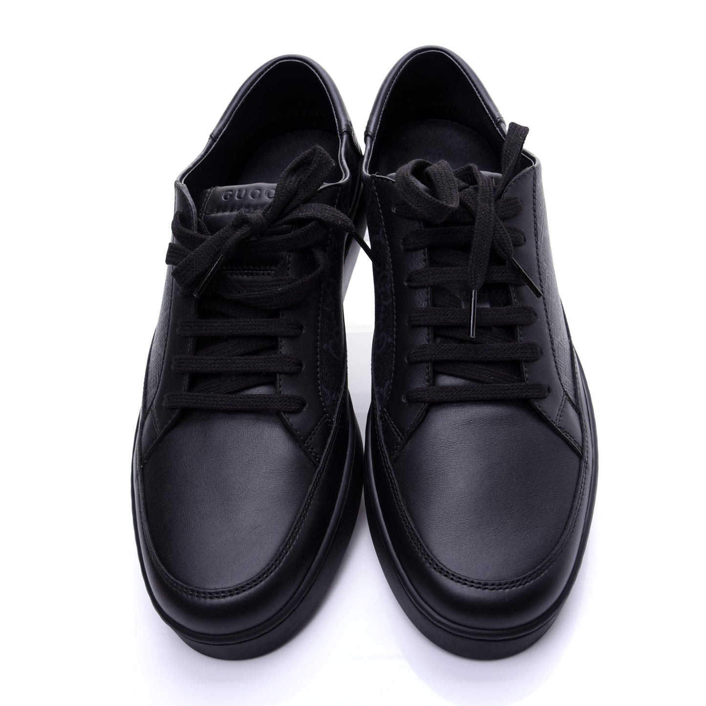 GG Supreme Monogram Mens Low Top Sneakers 9.5 Black