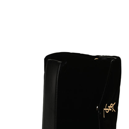 Saint Laurent Velvet Y Quilted Monogram Toy Loulou Chain Satchel French Black 13 of 13