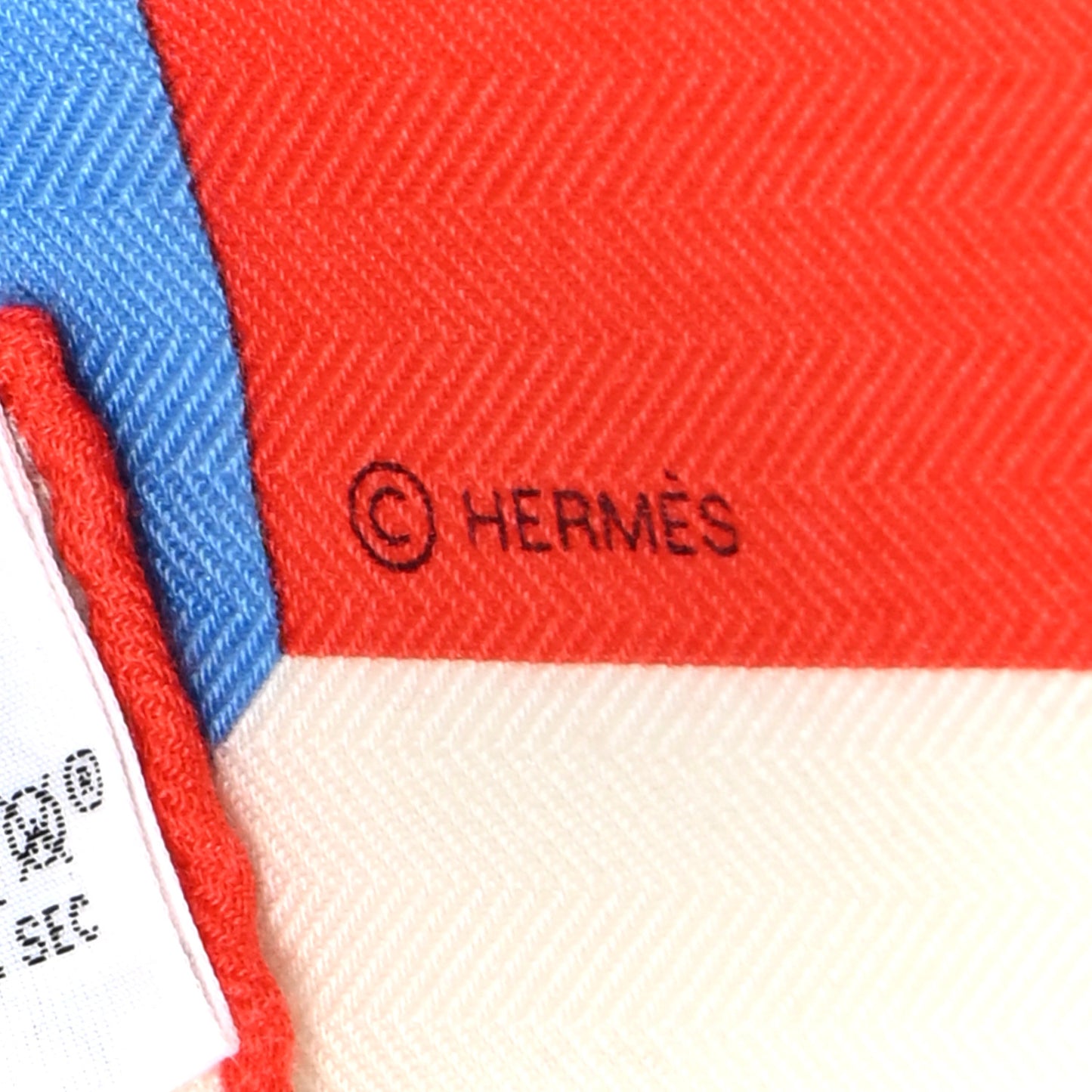 Cashmere Silk Encadre H Passant Giant Scarf 140 Rouge Bleu White
