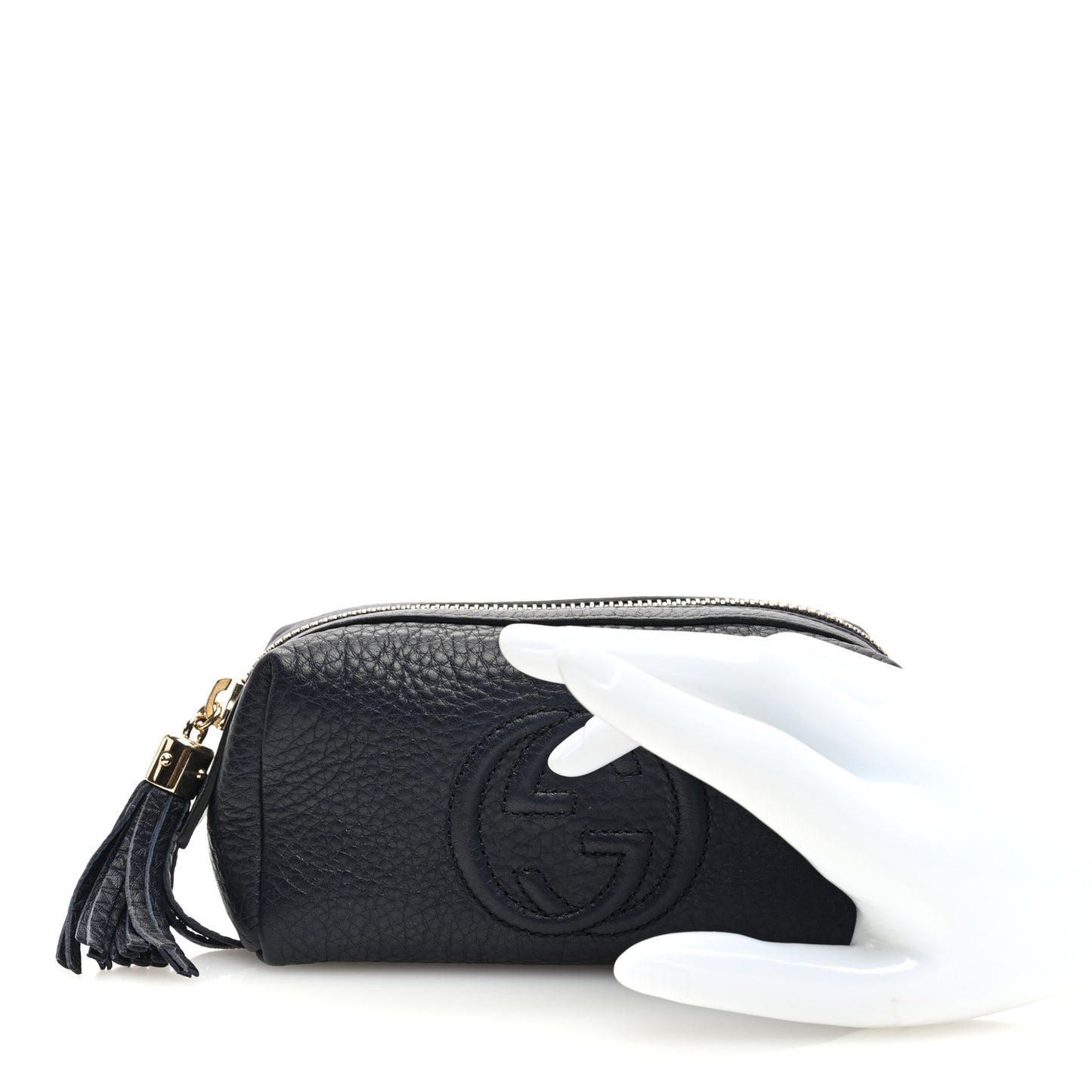 Pebbled Calfskin Soho Small Cosmetic Case Blue