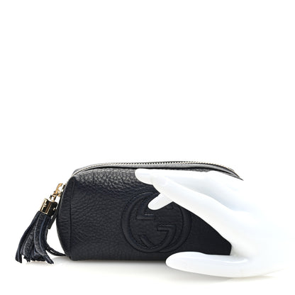 Gucci Pebbled Calfskin Soho Small Cosmetic Case Blue 2 of 8