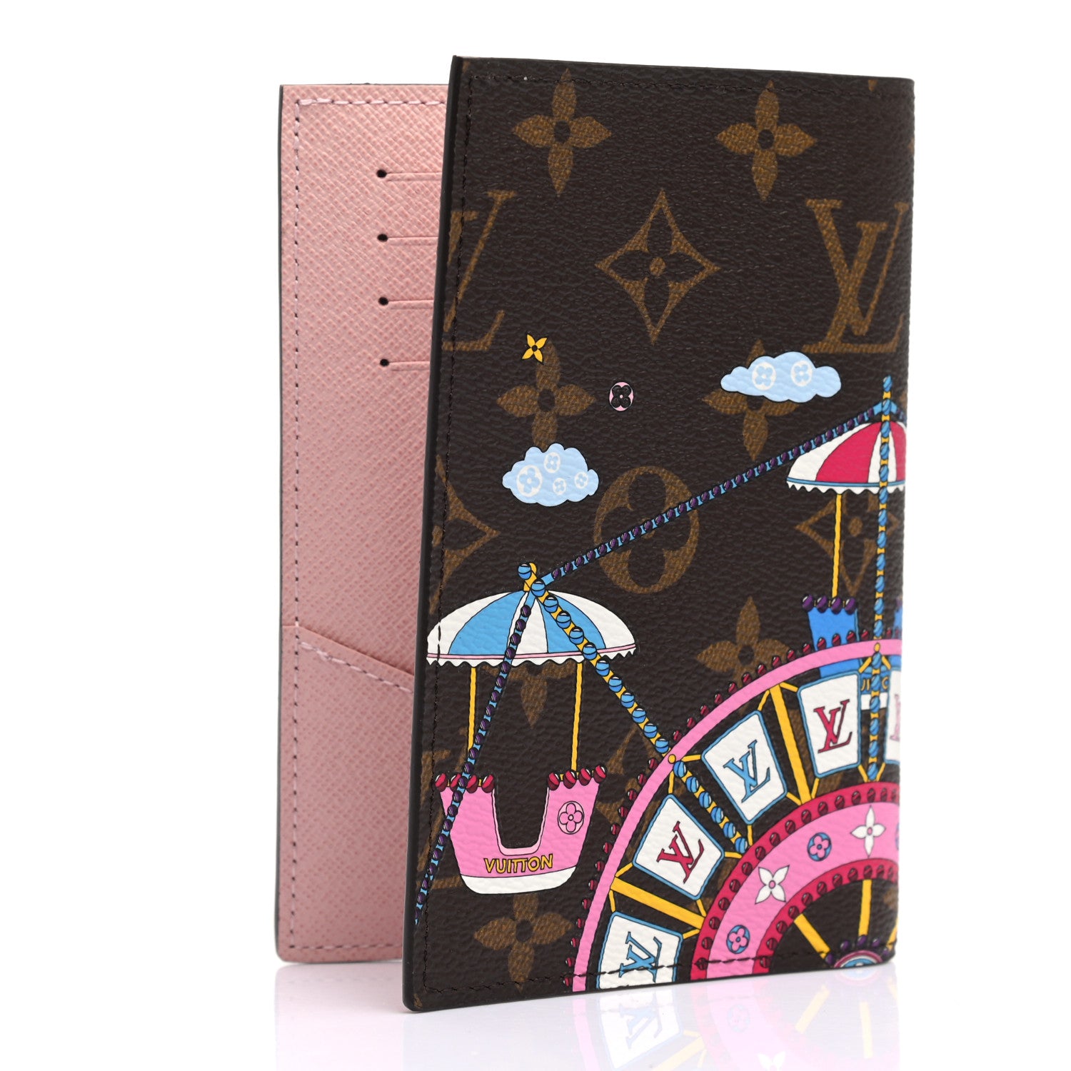 Louis Vuitton Monogram 2020 Christmas Animation Big Wheel Passport Cover Rose Ballerine 3 of 7