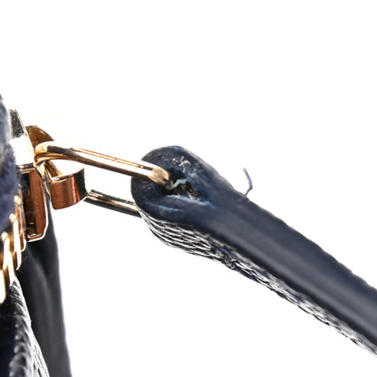 Chanel Caviar Quilted Mini Vanity Case With Chain Navy Blue 11 of 11