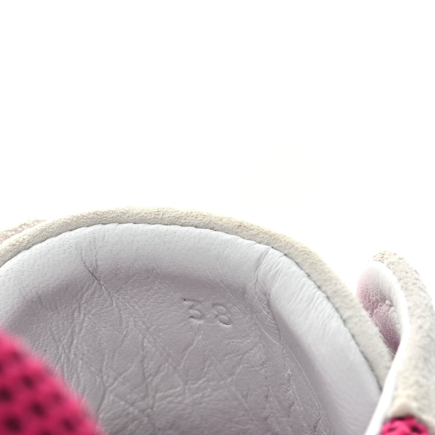 Air Mesh Suede Goatskin Bouncing Sneakers 38 Rose Multicolor