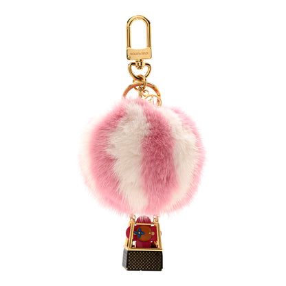 Louis Vuitton Mink Fur Vivienne Balloon Bag Charm Key Holder Pink 1 of 6