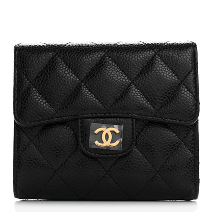 Chanel Caviar Quilted Compact Flap Wallet Black 1 of 8