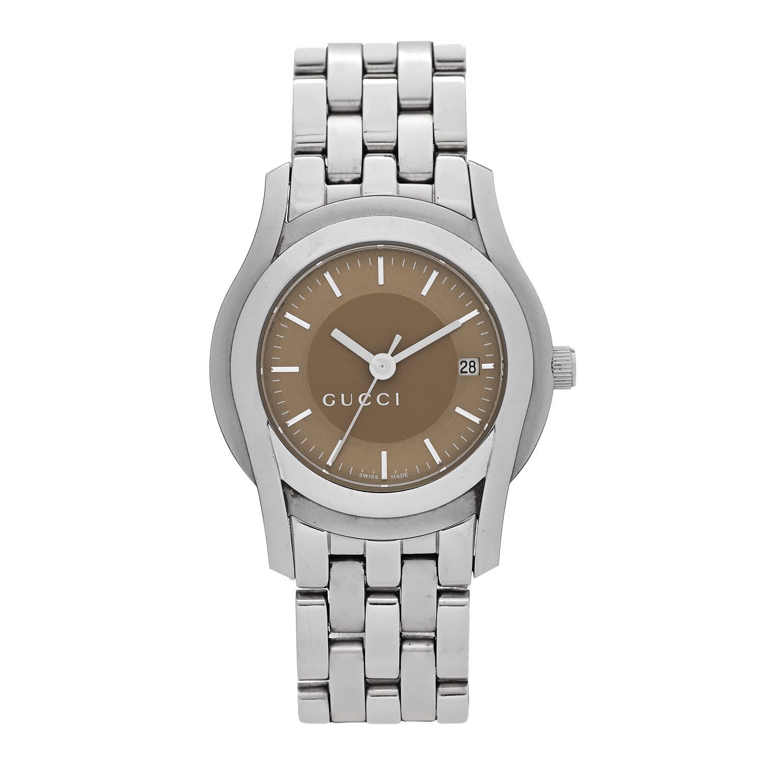 Gucci Stainless Steel 27mm 5500L Quartz Watch Brown 1 of 5