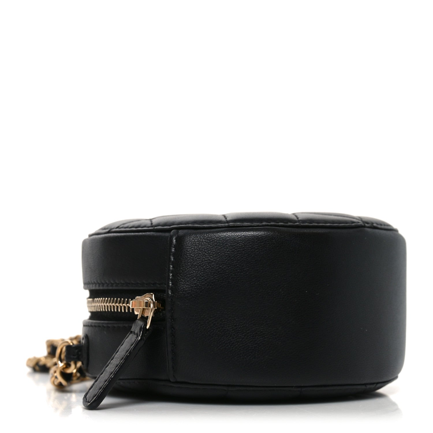 Chanel Lambskin Quilted Round Pearl Crush Clutch With Chain Black 4 of 10