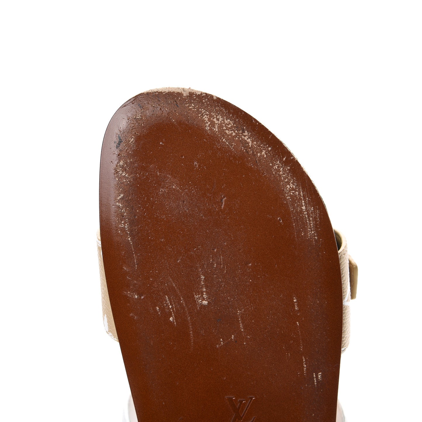 Monogram Giant Bom Dia Flat Mule Sandals 39 White Moka
