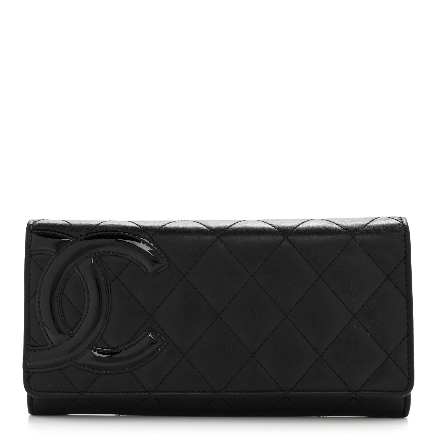 Chanel Calfskin Quilted Cambon Long Double Wallet Black 1 of 15