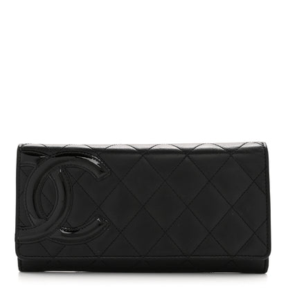 Chanel Calfskin Quilted Cambon Long Double Wallet Black 1 of 15