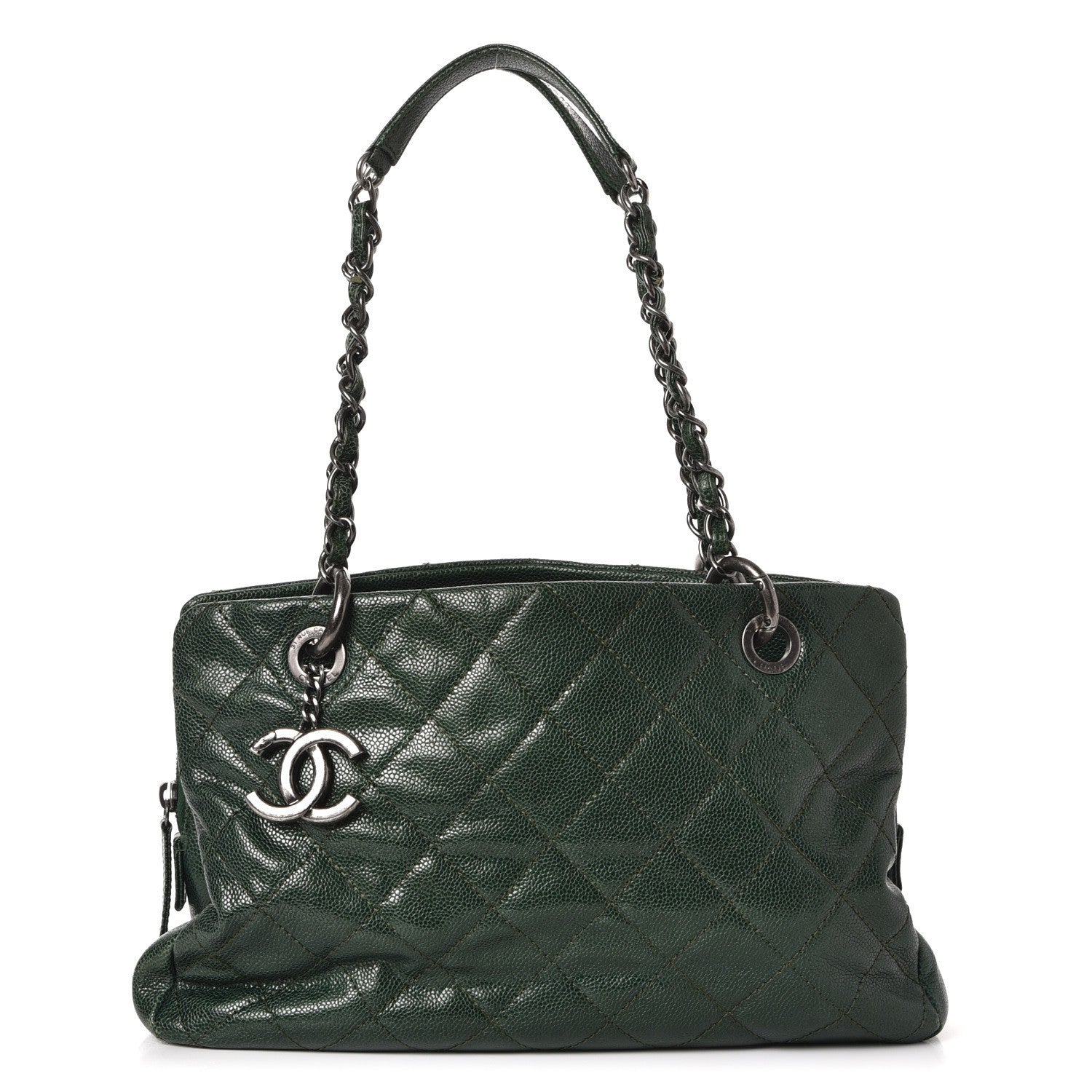 Chanel Caviar Chic Shopping Tote Dark Green 1 of 12
