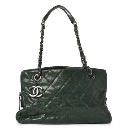 Chanel Caviar Chic Shopping Tote Dark Green 1 of 12