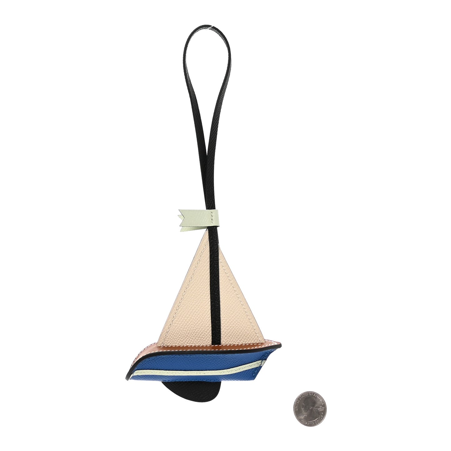 Epsom Sail Boat Bag Charm Nata Blue France Black