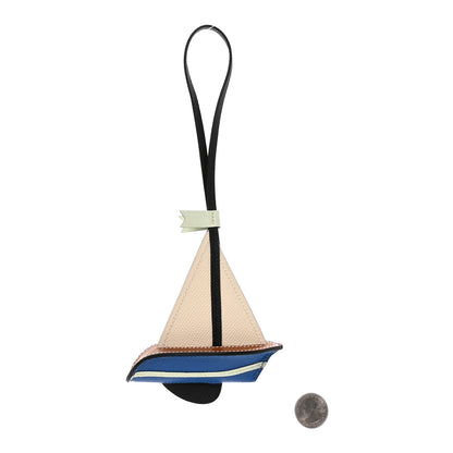 Hermes Epsom Sail Boat Bag Charm Nata Blue France Black 2 of 3