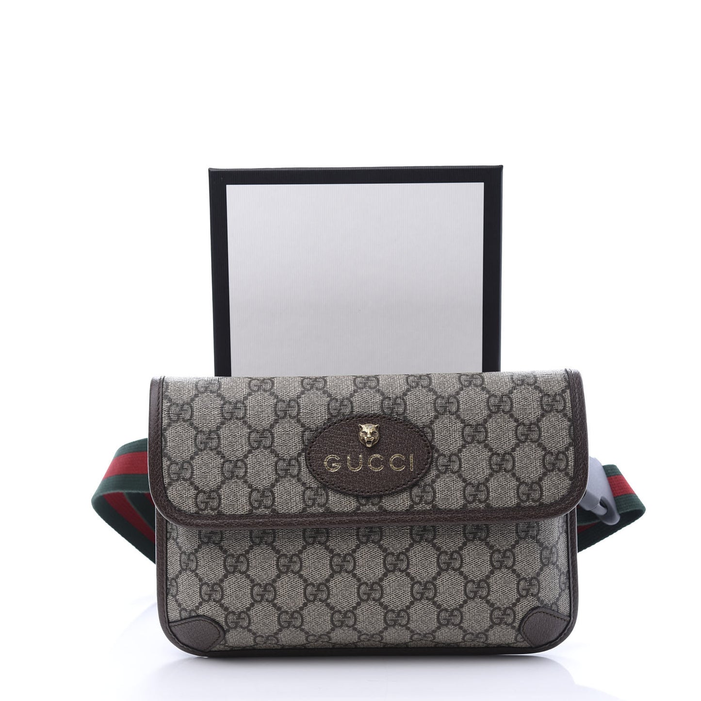 GG Supreme Monogram Neo Vintage Web Belt Bag Brown
