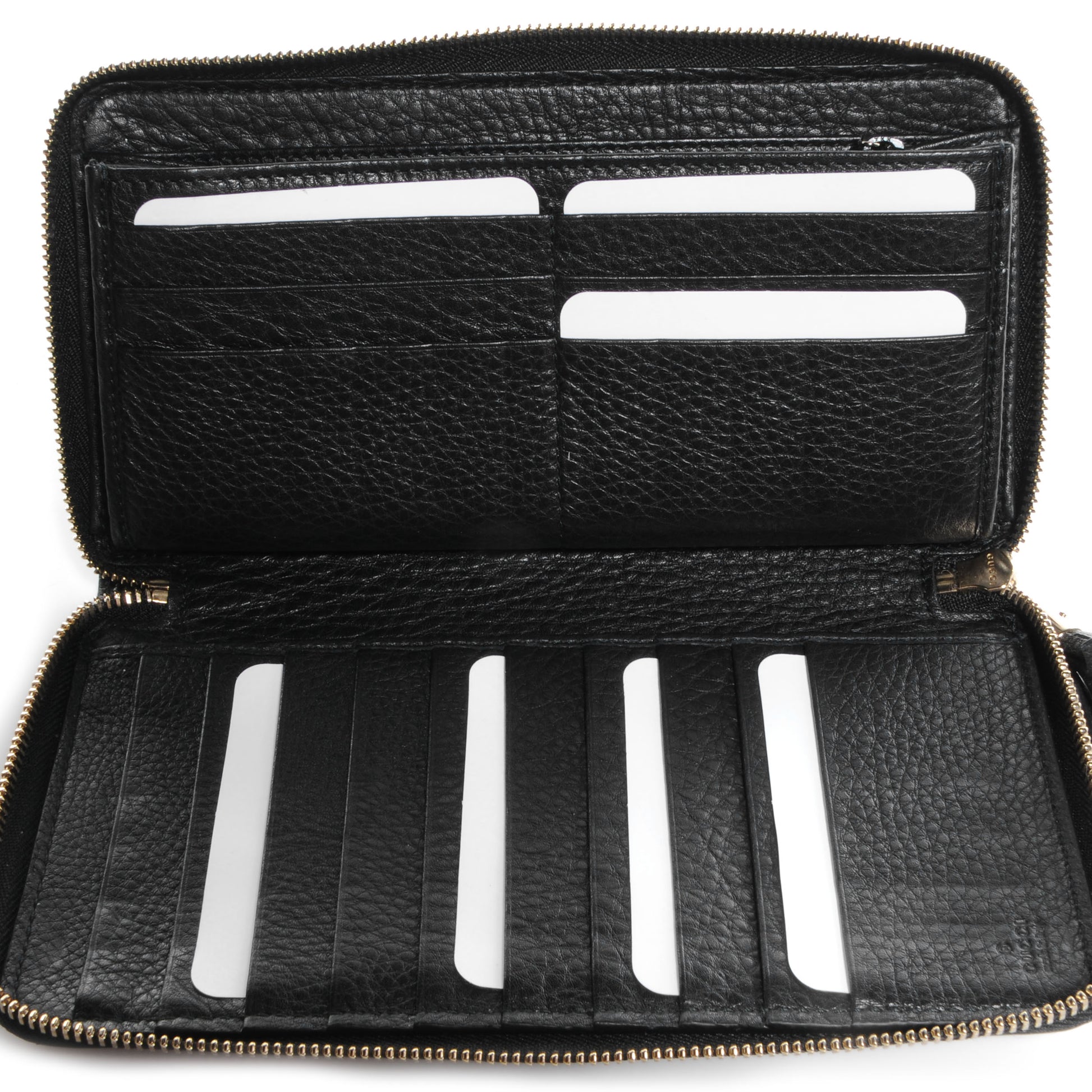 Gucci Pebbled Calfskin Soho Zip Around Wallet Black 6 of 8