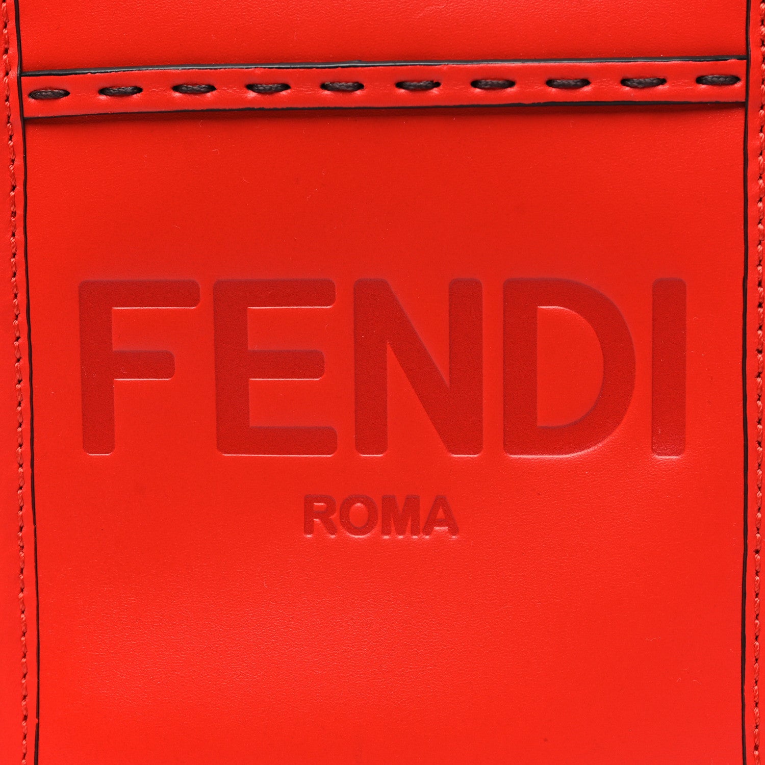 Fendi Vitello King Plexiglass Logo Embossed Mini Fendi Sunshine Shopper Tote Papavero 8 of 10