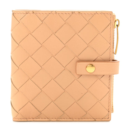 Bottega Veneta Nappa Intrecciato French Compact Wallet Beige 1 of 6