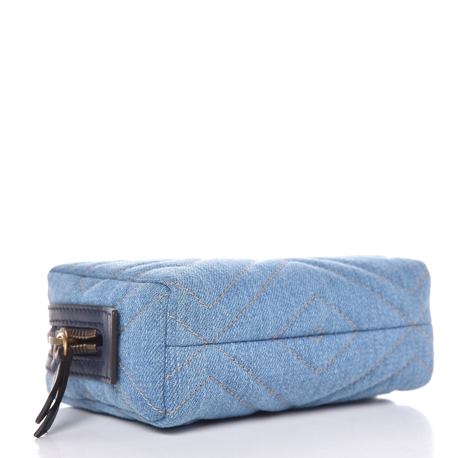 Gucci Denim Matelasse Pearly GG Marmont Cosmetic Case Blue 4 of 8