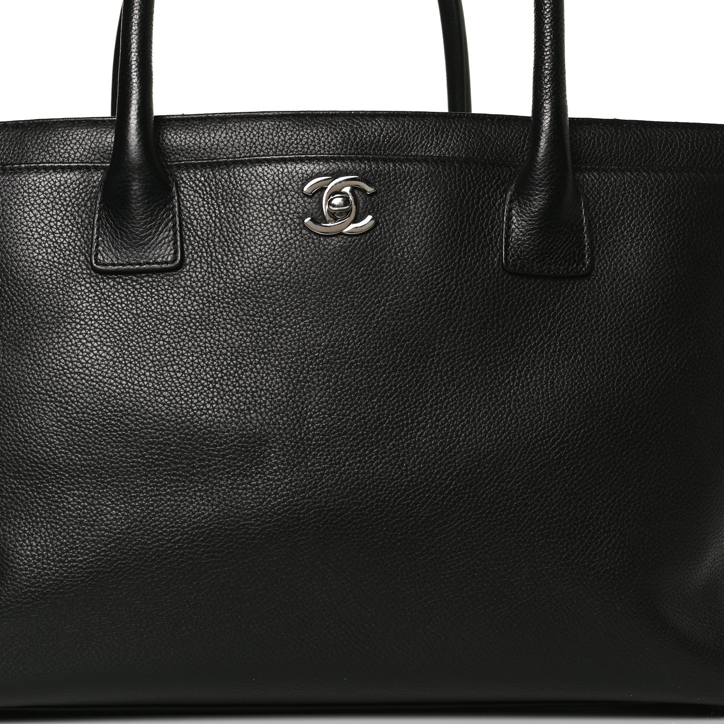 Calfskin Cerf Executive Shopper Tote Black