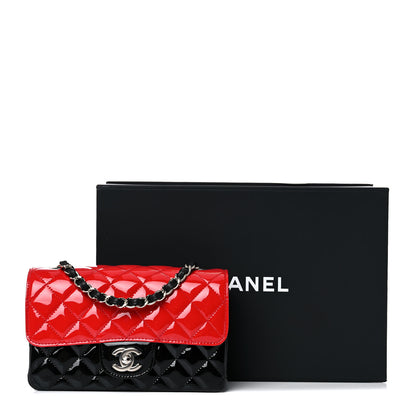 Chanel Patent Calfskin Quilted Bi-Color Mini Rectangular Flap Red Black 9 of 9