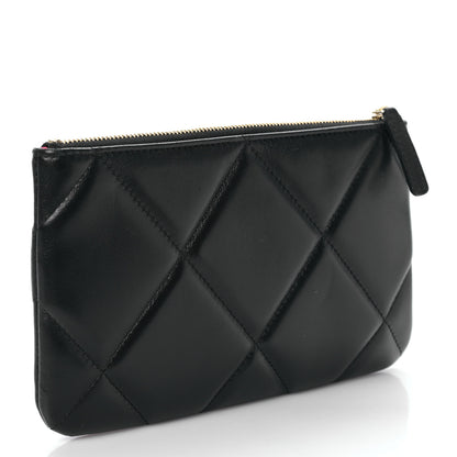 Chanel Lambskin Quilted Small Chanel 19 Pouch Black 3 of 10